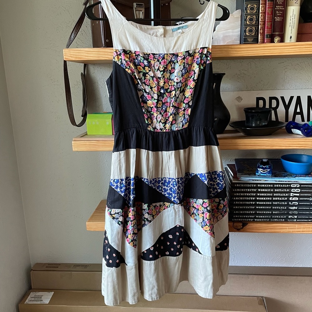 Anthropologie Black and White Sleeveless Sundress